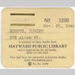 Hayward Public Library Card Yuriko Domoto (ddr-densho-356-729)