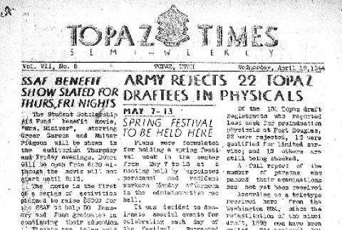 Topaz Times Vol. VII No. 6 (April 19, 1944) (ddr-densho-142-297)