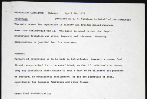 Notes from Reparation Committee - Chicago (ddr-chijacl-1-38)