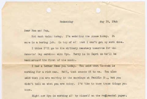 Letter from Tadashi Ishida to Mr. & Mrs. Y Ishida (ddr-densho-535-362)