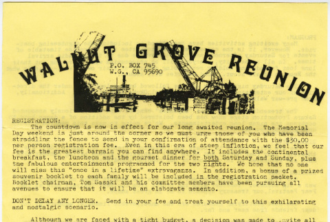 Walnut Grove reunion newsletter (ddr-densho-390-34)