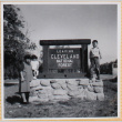 Yoshiko, Susan and William Shiomi by Cleveland National Forest sign (ddr-densho-522-304)