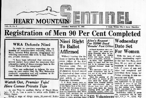 Heart Mountain Sentinel Vol. II No. 9 (February 27, 1943) (ddr-densho-97-117)