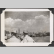 Men looking at New York skyline (ddr-densho-466-172)