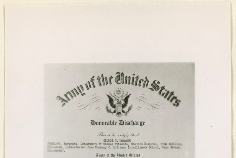 George T. Umamoto discharge papers (ddr-densho-37-1010)