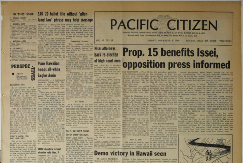 Pacific Citizen, Vol. 63, No. 19 (November 4, 1966) (ddr-pc-38-44)