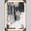 Two women pose in the snow (ddr-densho-542-322)