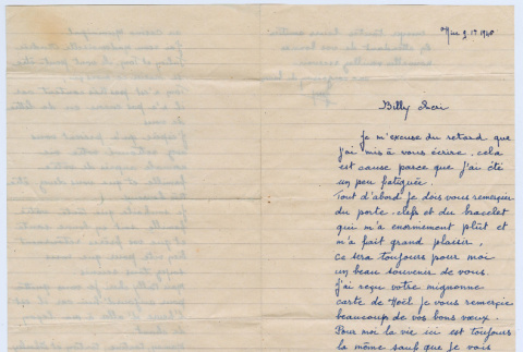Letter to Bill Iino from Jany Lore (ddr-densho-368-790)
