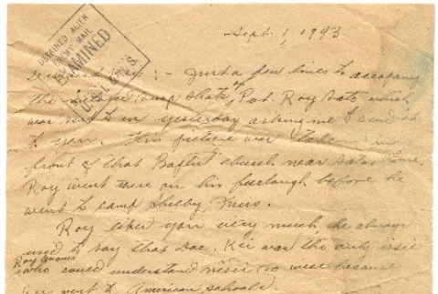 front and back of letter (ddr-one-5-69-mezzanine-05727a2edd)