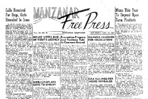 Manzanar Free Press Vol. III No. 49 (June 19, 1943) (ddr-densho-125-141)
