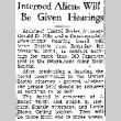 Interned Aliens Will Be Given Hearings (January 18, 1942) (ddr-densho-56-581)