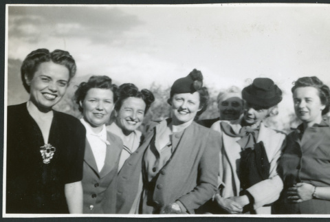 Photograph of Christine Little, Irene Gavigan, Genevieve Carter, Edna Anderson and Varina Merritt (ddr-csujad-47-268)