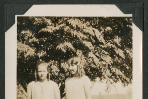 two girls in yard (ddr-densho-378-489)