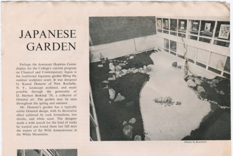 Article about the Japanese Garden at Dartmouth (ddr-densho-377-51)
