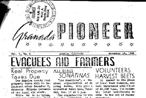 Granada Pioneer Vol. I No. 6 (November 14, 1942) (ddr-densho-147-6)