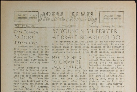 Topaz Times Vol. II No. 21 (January 26, 1943) (ddr-densho-142-82)