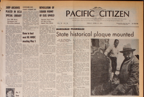 Pacific Citizen, Vol. 76, No. 16, (April 27, 1973) (ddr-pc-45-16)