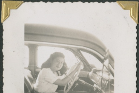 Woman in a car (ddr-densho-321-188)