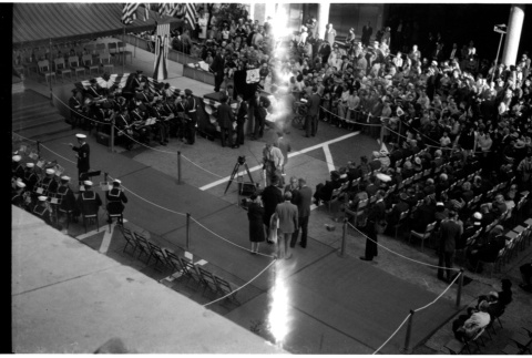 Ceremony welcoming Crown Prince Akihito and Crown Princess Michiko at Olympic Hotel in Seattle (ddr-densho-363-342)