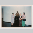 Mitsuye Yabe and Friends with Statue (ddr-ohs-1-222)