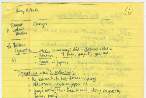 Harry Akune interview notes (ddr-densho-1007-953)