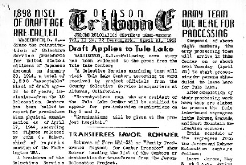 Denson Tribune Vol. II No. 32 (April 21, 1944) (ddr-densho-144-162)