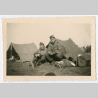 Two soldiers in front of tent (ddr-densho-368-137)