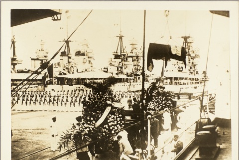 Photograph of a send-off ceremony for Italian navy ships (ddr-njpa-13-761)