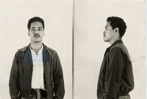 Honolulu Police booking photographs of an unknown man (ddr-njpa-2-680)
