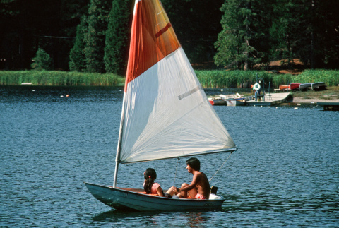 Campers in a sailboat (ddr-densho-336-1093)