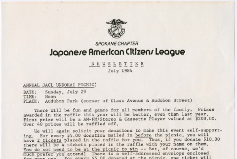 Japanese American Citizens League - Spokane Chapter newsletter (ddr-densho-560-37)
