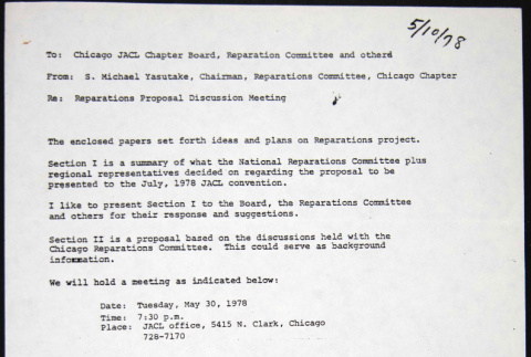Reparation Proposal Discussion meeting invitation (ddr-chijacl-1-33)