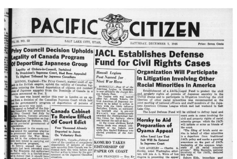 The Pacific Citizen, Vol. 28 No. 22 (December 7, 1946) (ddr-pc-18-49)