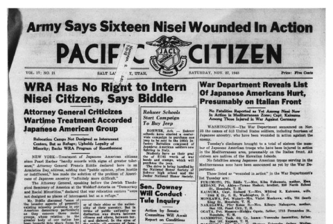 The Pacific Citizen, Vol. 17 No. 21 (November 27, 1943) (ddr-pc-15-46)