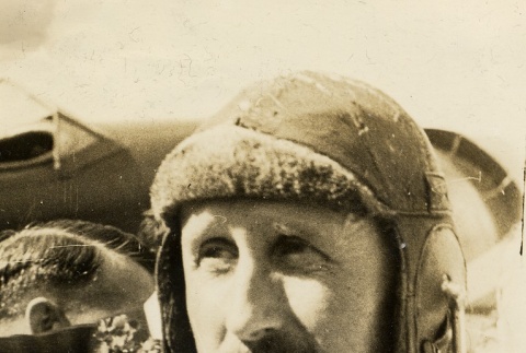 Captain Patrick Gordon Taylor wearing leis (ddr-njpa-1-2060)