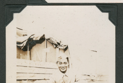 Man crouching (ddr-densho-545-33)