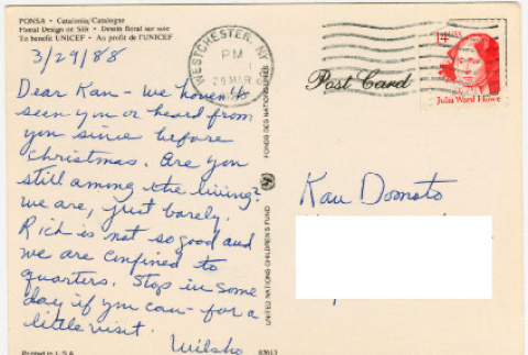 Postcard to Kan Domoto from Wilsho (Ruth Wilson) (ddr-densho-329-1054)