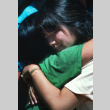 Tricia Ishimura hugging a fellow camper (ddr-densho-336-1494)