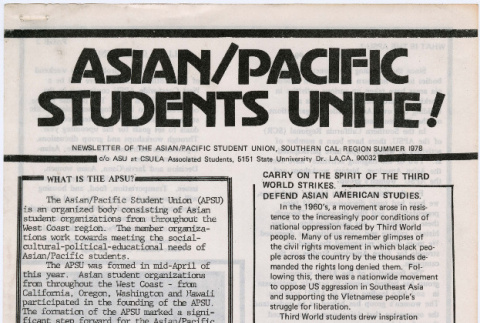 Asian/Pacific Students Unite! Summer 1978 (ddr-densho-444-150)
