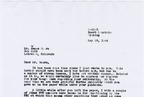 Letter to James Omura from Frank Emi (ddr-densho-122-476)