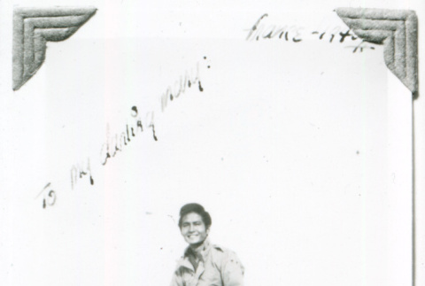 William Kochiyama on rock (ddr-densho-1007-841)