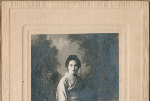 Standing woman in kimono (ddr-densho-351-23)