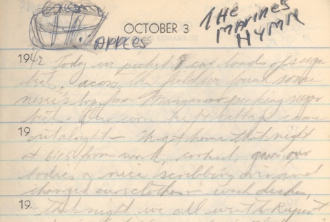Diary entry, October 3, 1942 (ddr-densho-72-68)