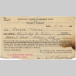 Travel permit for George Tokuda to travel to Auburn and back from Camp Harmony (ddr-densho-383-521)