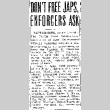 Don't Free Japs, Enforcers Ask (June 3, 1943) (ddr-densho-56-924)