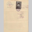 Immigration papers for Koharu Maruki (ddr-manz-10-156)