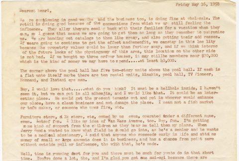 Letter from Tomoye Takahashi to Henri Takahashi (ddr-densho-424-982)