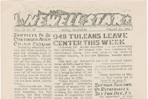 The Newell Star, Vol. II, No. 48 (November 30, 1945) (ddr-densho-284-103)