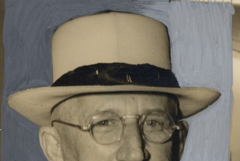 Lester Petrie wearing leis (ddr-njpa-2-816)