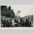 Mitsuye Yabe and Tour Group Posing Outside (ddr-ohs-1-128)